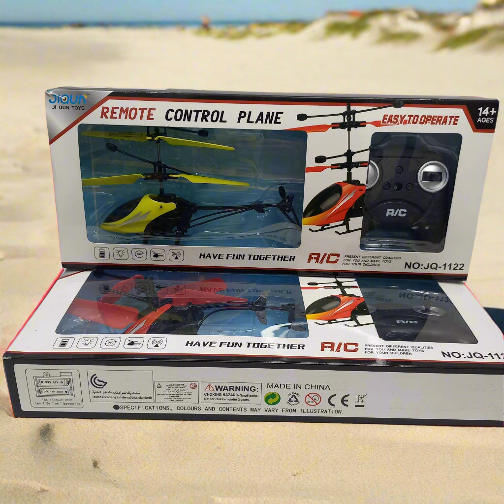 Remote control plane packaging with a white background