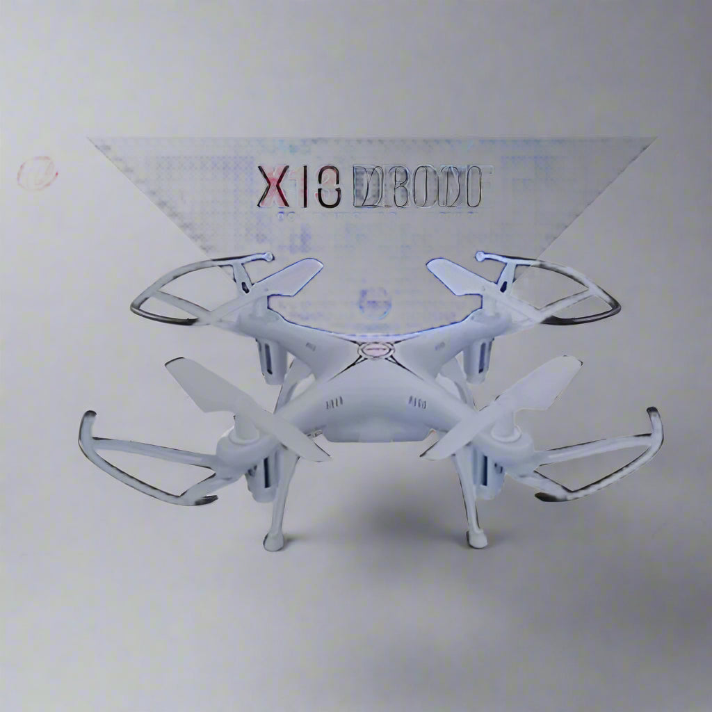 Box of X13 Drone with a white drone illustration on a blue and white background