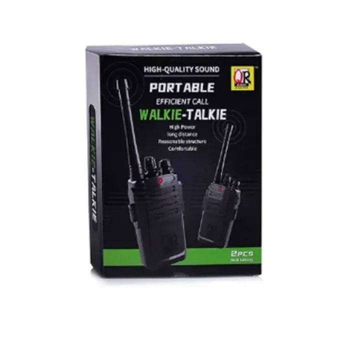 Portable Black Walkie Talkie Pair With Batteries – Battery Operated