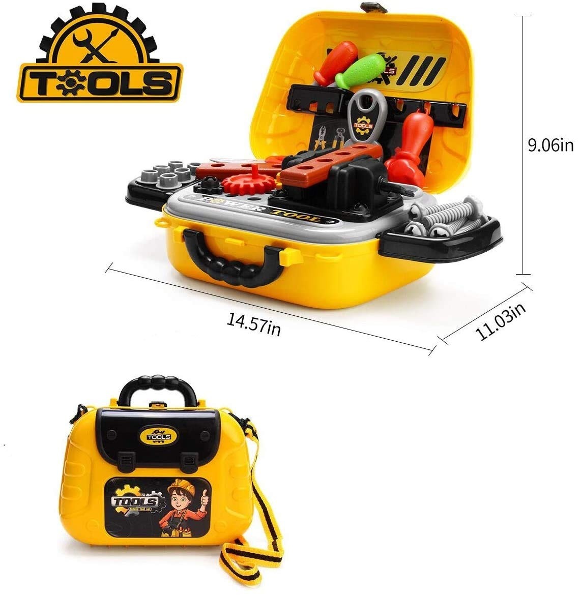 Construction Tools Set Toy with Briefcase for kids