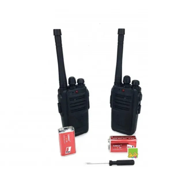 Portable Black Walkie Talkie Pair With Batteries – Battery Operated